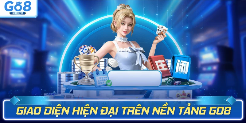 Giao diện trang chủ nền tảng Go8 trên máy tính